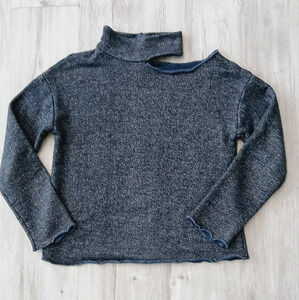 Revolve x Vimmia Sierra Mock Neck Cut Out Open Shoulder Knit Sweater Top Medium